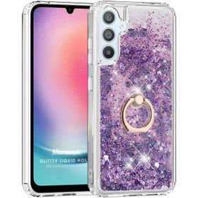 Microsonic Samsung Galaxy A25 Glitter Liquid Holder Mor Kılıf