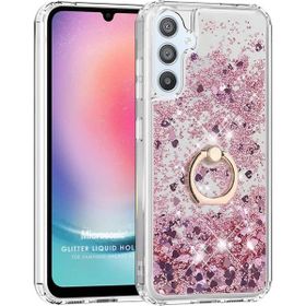 Microsonic Samsung Galaxy A25 Glitter Liquid Holder Pembe Kılıf