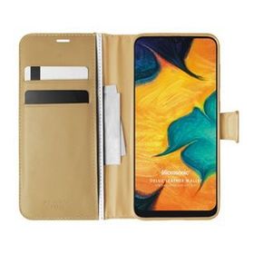 Microsonic Samsung Galaxy A30 Delux Leather Wallet Gold Kılıf