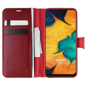 Microsonic Samsung Galaxy A30 Delux Leather Wallet Kırmızı Kılıf