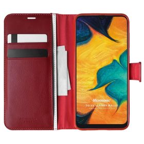 Microsonic Samsung Galaxy A30 Delux Leather Wallet Kırmızı Kılıf