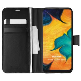 Microsonic Samsung Galaxy A30 Delux Leather Wallet Siyah Kılıf