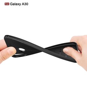 Microsonic Samsung Galaxy A30 Deri Dokulu Siyah Silikon Kılıf