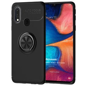 Microsonic Samsung Galaxy A30 Kickstand Ring Holder Lacivert Kılıf