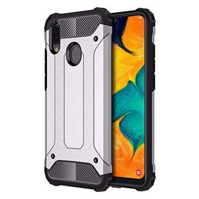 Microsonic Samsung Galaxy A30 Rugged Armor Gümüş Kılıf