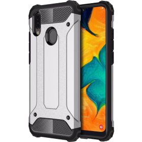 Microsonic Samsung Galaxy A30 Rugged Armor Gümüş Kılıf