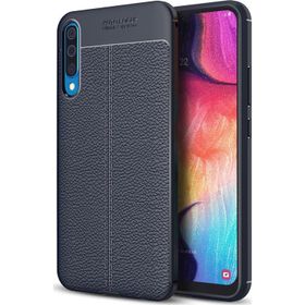 Microsonic Samsung Galaxy A30S Deri Dokulu Silikon Lacivert Kılıf