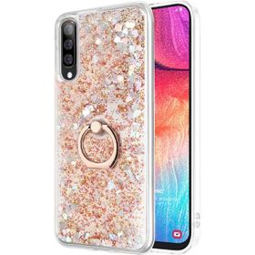 Microsonic Samsung Galaxy A30S Glitter Liquid Holder Gold Kılıf