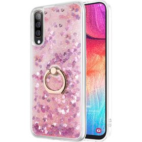 Microsonic Samsung Galaxy A30S Glitter Liquid Holder Pembe Kılıf