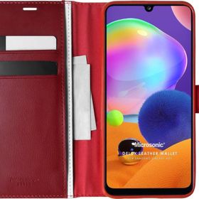 Microsonic Samsung Galaxy A31 Delux Leather Wallet Kırmızı Kılıf