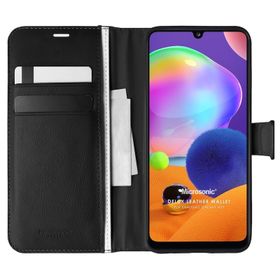 Microsonic Samsung Galaxy A31 Delux Leather Wallet Siyah Kılıf