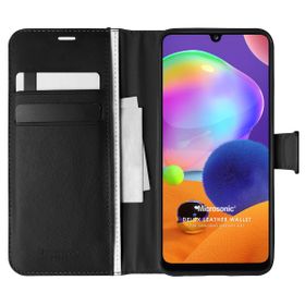 Microsonic Samsung Galaxy A31 Delux Leather Wallet Siyah Kılıf