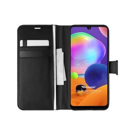 Microsonic Samsung Galaxy A31 Delux Leather Wallet Siyah Kılıf
