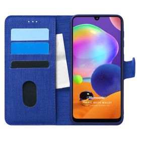 Microsonic Samsung Galaxy A31 Fabric Wallet Lacivert Kılıf