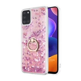 Microsonic Samsung Galaxy A31 Glitter Liquid Holder Pembe Kılıf