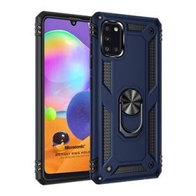 Microsonic Samsung Galaxy A31 Military Ring Holder Lacivert Kılıf