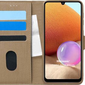 Microsonic Samsung Galaxy A32 4G Fabric Book Wallet Gold Kılıf