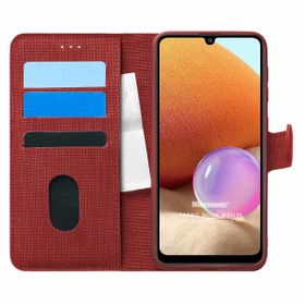Microsonic Samsung Galaxy A32 4G Fabric Book Wallet Kırmızı Kılıf