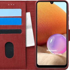 Microsonic Samsung Galaxy A32 4G Fabric Book Wallet Kırmızı Kılıf