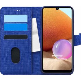 Microsonic Samsung Galaxy A32 4G Fabric Book Wallet Lacivert Kılıf