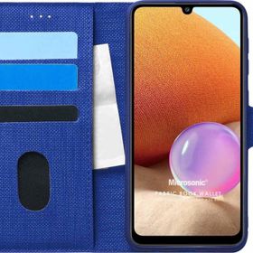 Microsonic Samsung Galaxy A32 4G Fabric Book Wallet Lacivert Kılıf