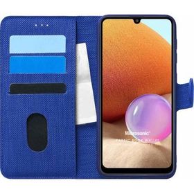 Microsonic Samsung Galaxy A32 4G Fabric Book Wallet Lacivert Kılıf