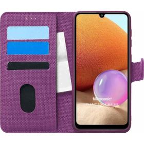 Microsonic Samsung Galaxy A32 4G Fabric Book Wallet Mor Kılıf