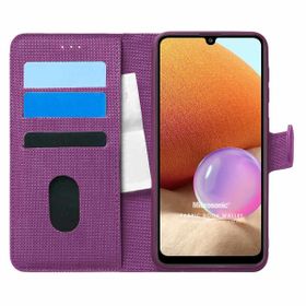 Microsonic Samsung Galaxy A32 4G Fabric Book Wallet Mor Kılıf
