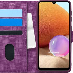 Microsonic Samsung Galaxy A32 4G Fabric Book Wallet Mor Kılıf