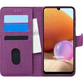 Microsonic Samsung Galaxy A32 4G Fabric Book Wallet Mor Kılıf