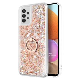 Microsonic Samsung Galaxy A32 4G Glitter Liquid Holder Gold Kılıf