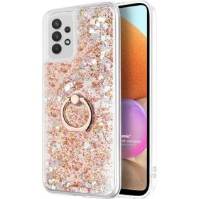 Microsonic Samsung Galaxy A32 4G Glitter Liquid Holder Gold Kılıf
