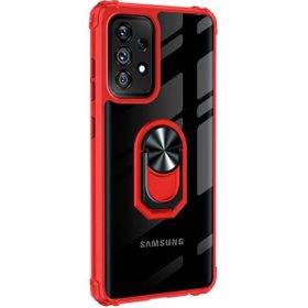 Microsonic Samsung Galaxy A32 4G Grande Clear Ring Holder Kırmızı Kılıf