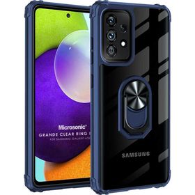 Microsonic Samsung Galaxy A32 4G Grande Clear Ring Holder Lacivert Kılıf