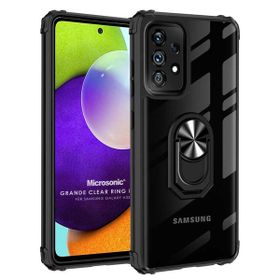 Microsonic Samsung Galaxy A32 4G Grande Clear Ring Holder Siyah Kılıf