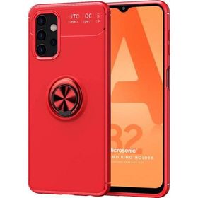 Microsonic Samsung Galaxy A32 4G Kickstand Ring Holder Kırmızı Kılıf