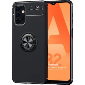 Microsonic Samsung Galaxy A32 4G Kickstand Ring Holder Siyah Kılıf