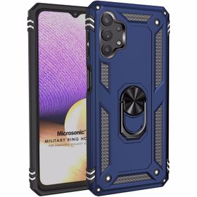 Microsonic Samsung Galaxy A32 4G Military Ring Holder Lacivert Kılıf