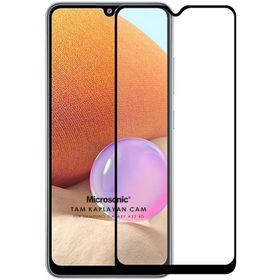 Microsonic Samsung Galaxy A32 4G Tam Kaplayan Temperli Siyah Cam Ekran Koruyucu