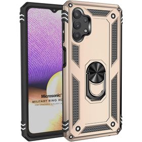 Microsonic Samsung Galaxy A32 5G Military Ring Holder Lacivert Kılıf