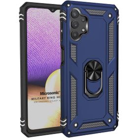 Microsonic Samsung Galaxy A32 5G Military Ring Holder Lacivert Kılıf