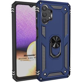 Microsonic Samsung Galaxy A32 5G Military Ring Holder Lacivert Kılıf