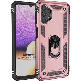 Microsonic Samsung Galaxy A32 5G Military Ring Holder Lacivert Kılıf