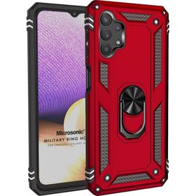 Microsonic Samsung Galaxy A32 5G Military Ring Holder Lacivert Kılıf