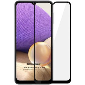 Microsonic Samsung Galaxy A32 5G Tam Kaplayan Temperli Siyah Cam Ekran Koruyucu