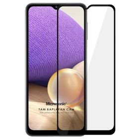 Microsonic Samsung Galaxy A32 5G Tam Kaplayan Temperli Siyah Cam Ekran Koruyucu