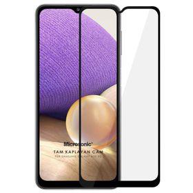 Microsonic Samsung Galaxy A32 5G Tam Kaplayan Temperli Siyah Cam Ekran Koruyucu