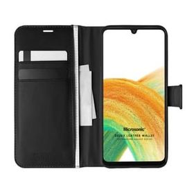 Microsonic Samsung Galaxy A33 5G Delux Leather Wallet Siyah Kılıf