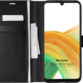 Microsonic Samsung Galaxy A33 5G Delux Leather Wallet Siyah Kılıf