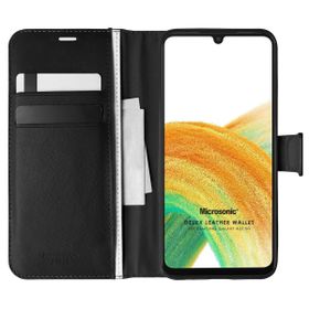 Microsonic Samsung Galaxy A33 5G Delux Leather Wallet Siyah Kılıf